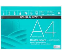 Daler-Rowney Graphic Series - Cuscinetto per lavagna, formato A4, superficie liscia, 250 g/m², incollato su 1 lato, senza acidi, 20 fogli bianchi, ideale per artisti professionisti e studenti