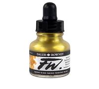 Daler-Rowney - Inchiostro acrilico FW, flacone di vetro con contagocce, 28,3-29,5 ml, imitazione oro