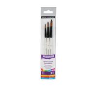 Daler Rowney Laureato Tutti Scopo Sintetico Rotondo Pennello Set Di 3