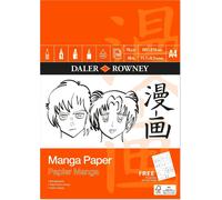 Daler-Rowney Manga Smooth Surface 70gsm A4 Marker Paper Pad incollato 1 lato, 50 fogli bianchi, per artisti professionisti e studenti