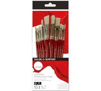 Daler-Rowney - Pennelli per olio, setole sintetiche rigide, manico corto, assortimento di 10 pennelli