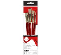 Daler-Rowney - Pennelli per olio, setole sintetiche rigide, manico corto, assortimento di 5 pennelli