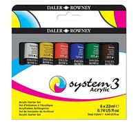 Daler Rowney Set 6 tubi da 22ml colori acrilici System 3