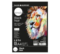 Daler Rowney Simply,blocco disegno carta nera, superficie liscia, 120 g/m², A4-21 x 29,7 cm, 30 fogli