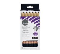 Daler Rowney Simply - Matite da disegno, in cartone, colori assortiti, confezione da 12