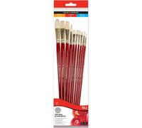 Daler Rowney Simply Oil Brush Natural Bright Flat and Filbert Set di pennelli 10 pezzi