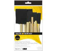 Daler-Rowney Simply, pennello multi-tecnico, manico corto,pennelli in spugna, dimensioni multiple, assortimento di 10 pennelli