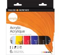 Daler Rowney Simply Set di colori acrilici 6 x 75 ml