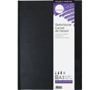 Quaderno cucito ideale per disegno Daler Rowney Simply, formato 10,5 x 14,8 cm, con 54 fogli di carta da 100 g/mq a grana fine