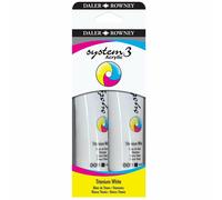 Daler Rowney Sistema 3 Pittura Acrilica Confezione Doppia 2 X Titanio Bianco