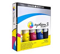 Daler Rowney System 3, colori acrilici extrafini set con 5 tubi da 150ml colori primari