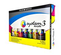 Daler Rowney System 3 colori acrilici set di 8 tubi da 150ml colori assortiti