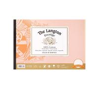 Daler Rowney The Langton Prestige - Blocco di carta pressata a caldo per acquerelli e guazzo, 300 g/m², 35,6 x 25,4 cm, 1 lato incollato, 12 fogli bianchi naturali, per artisti e studenti