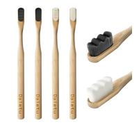 Daletu Spazzolino Bamboo 20,000 Setole Extra Morbide 4 Pezzi | 100% Senza BPA, Organico ecologico, Forte Capacità Detergente, per Persone Con Gengive Sensibili