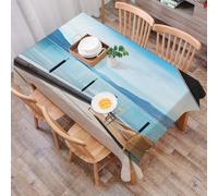 DALEXHM Tablecloth,Washable,Rectangle,137x183 cm,architettura moderna splendida vista lago dalla terrazza di un attico,Water-Repellent,Stain Protection,Festival,Restaurant,Party and Garden