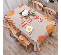 DALEXHM Tablecloth,Washable,Rectangle,137x183 cm,Buon autunno a tutti con cornice circolare. Striscione autunnale rotondo con fog,Water-Repellent,Stain Protection,Festival,Restaurant,Party and Garden
