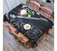 DALEXHM Tablecloth,Washable,Rectangle,137x183 cm,Chitarra, schizzo a tema Love Rock Music Art Sound Box,Water-Repellent,Stain Protection,Festival,Restaurant,Party and Garden