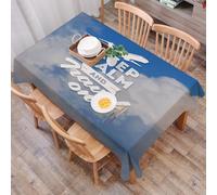 DALEXHM Tablecloth,Washable,Rectangle,137x183 cm,Citazione, tema aviazione, messaggio Mantieni la calma e viaggia con icona di,Water-Repellent,Stain Protection,Festival,Restaurant,Party and Garden