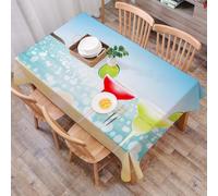 DALEXHM Tablecloth,Washable,Rectangle,137x183 cm,Cocktail Margarita, due bicchieri di lime in sabbia. Spiaggia tropicale estiva v,Water-Repellent,Stain Protection,Festival,Restaurant,Party and Garden