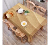 DALEXHM Tablecloth,Washable,Rectangle,137x183 cm,Conchiglie, conchiglie su sabbia giallo dorato, tema spirituale della costa mari,Water-Repellent,Stain Protection,Festival,Restaurant,Party and Garden