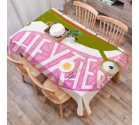 DALEXHM Tablecloth,Washable,Rectangle,137x183 cm,Decorazione bizzarra, divertente mostro rana verde capovolto che dice Ehi, cart,Water-Repellent,Stain Protection,Festival,Restaurant,Party and Garden