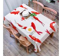 DALEXHM Tablecloth,Washable,Rectangle,137x183 cm,Decorazione con animali marini, pesci koi esotici orientali decorativi,Water-Repellent,Stain Protection,Festival,Restaurant,Party and Garden