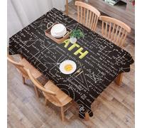 DALEXHM Tablecloth,Washable,Rectangle,137x183 cm,Decorazione per l'aula di matematica, lavagna scura con parole matematiche,Water-Repellent,Stain Protection,Festival,Restaurant,Party and Garden