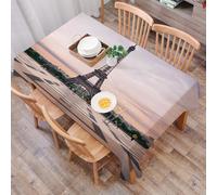 DALEXHM Tablecloth,Washable,Rectangle,137x183 cm,Decorazioni per la città di Parigi, Trocadero e Torre Eiffel in Sunshine Paris S,Water-Repellent,Stain Protection,Festival,Restaurant,Party and Garden