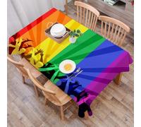 DALEXHM Tablecloth,Washable,Rectangle,137x183 cm,Decorazioni Pride, persone che celebrano la Giornata internazionale per la comun,Water-Repellent,Stain Protection,Festival,Restaurant,Party and Garden
