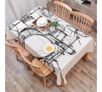 DALEXHM Tablecloth,Washable,Rectangle,137x183 cm,Disegno di musica rock, scarabocchio, schizzo, stile, batterista, ispirazione,Water-Repellent,Stain Protection,Festival,Restaurant,Party and Garden