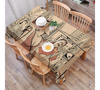 DALEXHM Tablecloth,Washable,Rectangle,137x183 cm,Federa per cuscino con motivi stampati, musica jazz e cantante jazz con contrabb,Water-Repellent,Stain Protection,Festival,Restaurant,Party and Garden