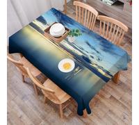 DALEXHM Tablecloth,Washable,Rectangle,137x183 cm,Fotografie di sole e mare, nuvole al tramonto - cielo pieno, immagini romantiche,Water-Repellent,Stain Protection,Festival,Restaurant,Party and Garden