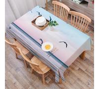 DALEXHM Tablecloth,Washable,Rectangle,137x183 cm,Grande gruppo di gabbiani in volo sulle acque del lago e del mare in un tramonto,Water-Repellent,Stain Protection,Festival,Restaurant,Party and Garden