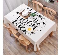 DALEXHM Tablecloth,Washable,Rectangle,137x183 cm,I Love You To The Moon And Back Elemento tipografico del font lettering a mano p,Water-Repellent,Stain Protection,Festival,Restaurant,Party and Garden