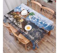 DALEXHM Tablecloth,Washable,Rectangle,137x183 cm,Lago di Bled con la chiesa di Santa Maria Assunta sulla piccola isola; Bled Slov,Water-Repellent,Stain Protection,Festival,Restaurant,Party and Garden