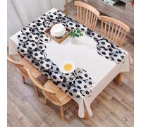 DALEXHM Tablecloth,Washable,Rectangle,137x183 cm,Lettera C, arte calcistica creativa composta da una serie di palloni da calcio i,Water-Repellent,Stain Protection,Festival,Restaurant,Party and Garden