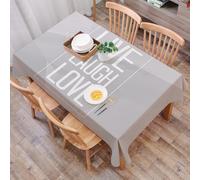 DALEXHM Tablecloth,Washable,Rectangle,137x183 cm,Live Laugh Love, motivo di sfondo poligonale in scala di grigi con rettangolo,Water-Repellent,Stain Protection,Festival,Restaurant,Party and Garden