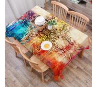 DALEXHM Tablecloth,Washable,Rectangle,137x183 cm,Mandala, disegno originale ornato di Mandala su motivo mistico col,Water-Repellent,Stain Protection,Festival,Restaurant,Party and Garden