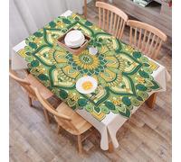 DALEXHM Tablecloth,Washable,Rectangle,137x183 cm,Mandala, petali di dalia etnici in stile asiatico, illustrazioni orientali,Water-Repellent,Stain Protection,Festival,Restaurant,Party and Garden