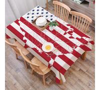DALEXHM Tablecloth,Washable,Rectangle,137x183 cm,Mappa degli Stati Uniti d'America sulla bandiera americana,Water-Repellent,Stain Protection,Festival,Restaurant,Party and Garden