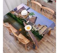 DALEXHM Tablecloth,Washable,Rectangle,137x183 cm,Moderno, Austin Texas American City Bridge Over The Lake Grattacieli USA Down,Water-Repellent,Stain Protection,Festival,Restaurant,Party and Garden