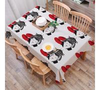 DALEXHM Tablecloth,Washable,Rectangle,137x183 cm,Motivo di volti astratti lineari. Semplicità del design della carta da regalo co,Water-Repellent,Stain Protection,Festival,Restaurant,Party and Garden