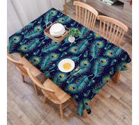 DALEXHM Tablecloth,Washable,Rectangle,137x183 cm,Motivo stampato a forma di pavone. Texture di sfondo a forma di coda di pavone.,Water-Repellent,Stain Protection,Festival,Restaurant,Party and Garden
