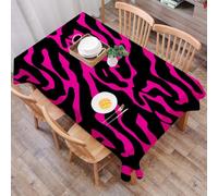 DALEXHM Tablecloth,Washable,Rectangle,137x183 cm,Motivo zebrato rosa senza cuciture in stile anni '80 e '90. Stampa di animali es,Water-Repellent,Stain Protection,Festival,Restaurant,Party and Garden