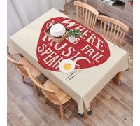 DALEXHM Tablecloth,Washable,Rectangle,137x183 cm,Musica rock, dove le parole falliscono, la musica parla, citazione, slogan music,Water-Repellent,Stain Protection,Festival,Restaurant,Party and Garden