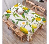 DALEXHM Tablecloth,Washable,Rectangle,137x183 cm,Natura, fioritura limone pianta legnosa habitat romantico agrumi sfondo fresco,Water-Repellent,Stain Protection,Festival,Restaurant,Party and Garden