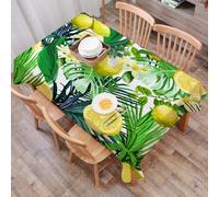 DALEXHM Tablecloth,Washable,Rectangle,137x183 cm,Natura, Piante tropicali con grandi foglie sempreverdi Limone Botanica Palma Ju1,Water-Repellent,Stain Protection,Festival,Restaurant,Party and Garden