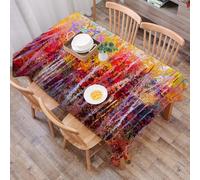 DALEXHM Tablecloth,Washable,Rectangle,137x183 cm,Natura, Vivido dipinto naturalistico con alberi nella foresta autunnale. Opera d,Water-Repellent,Stain Protection,Festival,Restaurant,Party and Garden