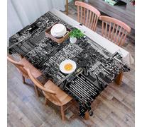 DALEXHM Tablecloth,Washable,Rectangle,137x183 cm,New York, Manhattan Panorama Alti edifici cittadini famosi monumenti USA foto in,Water-Repellent,Stain Protection,Festival,Restaurant,Party and Garden