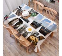 DALEXHM Tablecloth,Washable,Rectangle,137x183 cm,New York, New York City Collage con diverse aree della Grande Mela di Manhattan,Water-Repellent,Stain Protection,Festival,Restaurant,Party and Garden